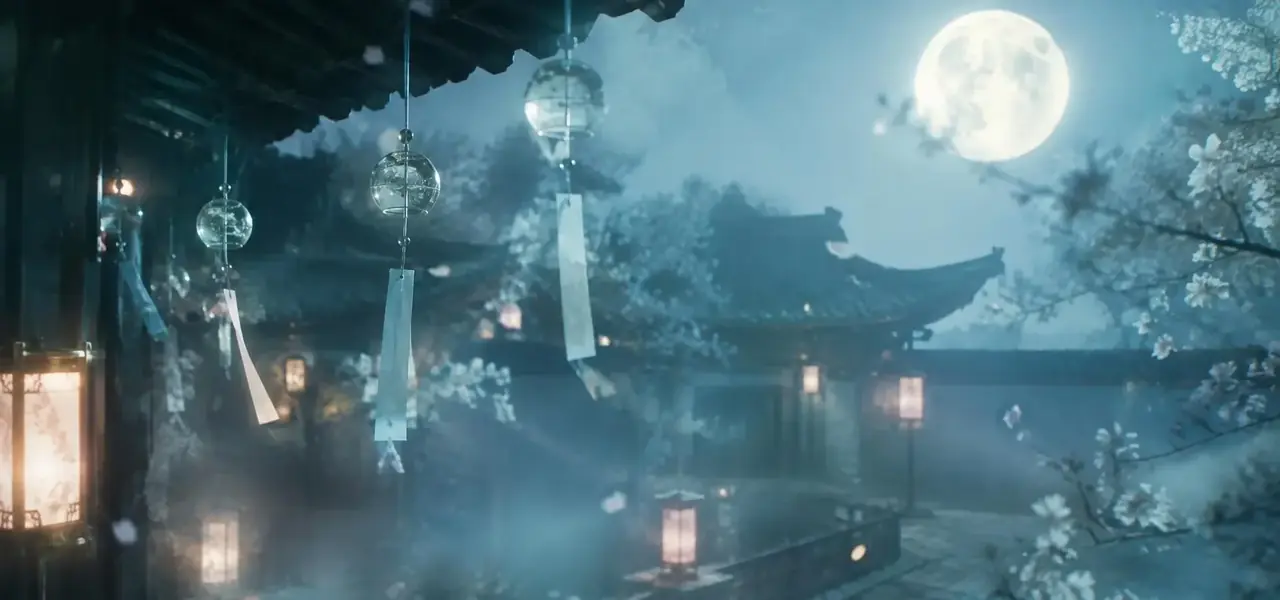 月光落进旧庭院 - 黄豆漫剧首屏背景